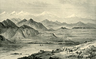 Kabul, ser nordover fra bakken over den britiske leiren ved Beni Hissar, 8. oktober 1879, 1901. av Unbekannt