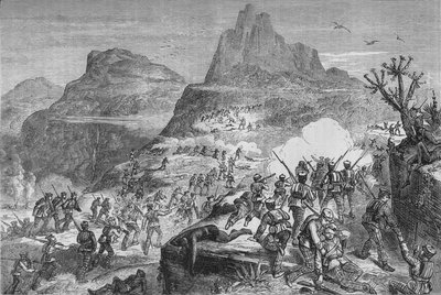 Kaffir War - Attacking a Native Position, c1880 av Unbekannt