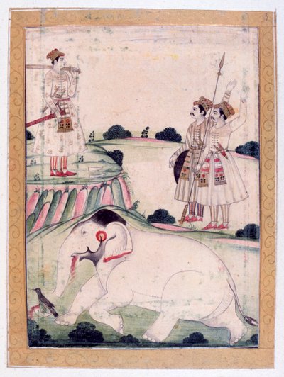 Kanada Ragini, Ragamala Album, School of Rajasthan, 1800-tallet av Unbekannt