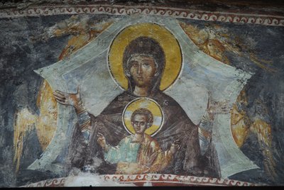 Kariye Camii (St Sauveur In Chora kirke) freskomaleri: Jomfru og barn, Istanbul, Turkiet av Unbekannt