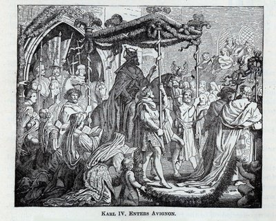 Karl IV går inn i Avignon, 1882 av Unbekannt