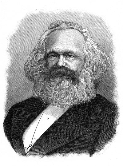 Karl Marx , tysk politisk, sosial og økonomisk teoretiker fra 1800-tallet av Unbekannt