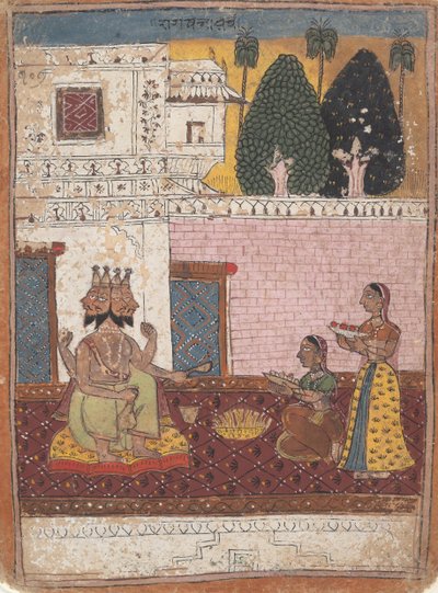 Khambavati Ragini ... fra a Dispersed Ragamala Series Garland of Musical Modes, 1700-1725. av Unbekannt