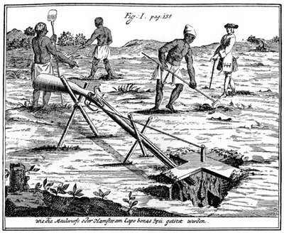 Khoikhois som fanger føflekker, Sør-Afrika, 1700-tallet 1931 av Unbekannt