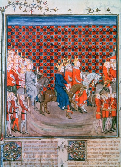 Kong Charles IV på vei inn i Paris, 1375-1379 av Unbekannt