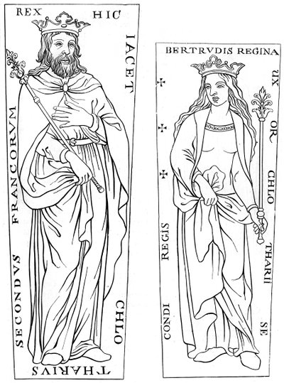 Kong Clotaire II 584-629 og Bertude 575-604, 1100-tallet 1849 av Unbekannt
