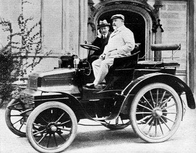 Kong Edward VII i Lord Montagus 1899 Daimler 12hk, 1900 av Unbekannt
