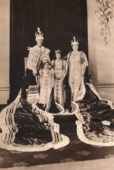 Kong George VI og dronning Elizabeth på deres kroningsdag, 1937. av Unbekannt