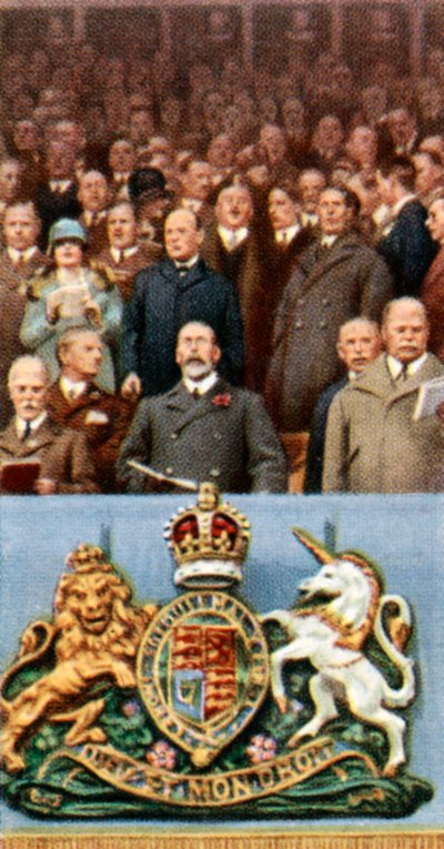 Kong George V i cupfinalen, Wembley, 23. april 1927, c1935 av Unbekannt