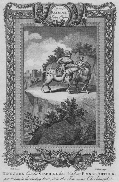 Kong John knivstikker nevøen sin, prins Arthur, før han kastet ham i havet, c1787 av Unbekannt