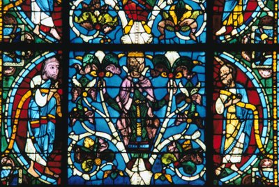 Kong Salomo, farget glass, Chartres katedral, Frankrike, 1145-1155 av Unbekannt