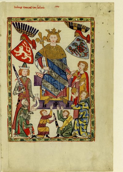Kong Wenceslaus II av Böhmen fra Codex Manesse, mellom 1305 og 1340 av Unbekannt