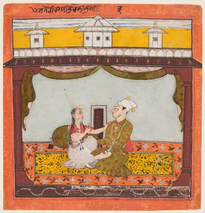 Konge og dronning i Zenana: Sandehi Ragini, kone til Bhairava..., c1690-95. av Unbekannt