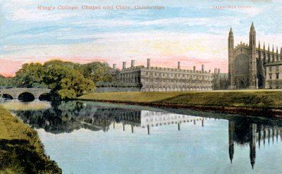 Kings College, Kings College Chapel og Clare College, Cambridge, tidlig på 1900-tallet av Unbekannt