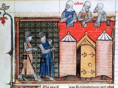 Tempelridderne før Jerusalem, c1099, 1300-tallet av Unbekannt