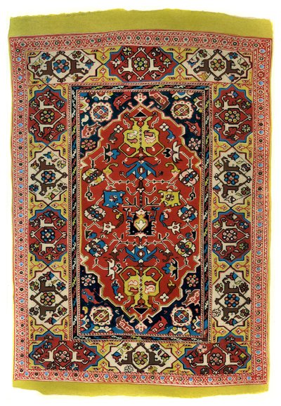 Geknüpfter Wollteppich, um 1600 von Unbekannt