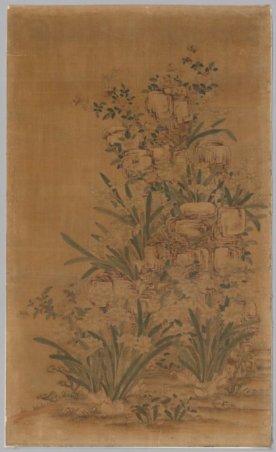 Ko Ssu Panel: Rocks and Narcissus, 1700-1800-tallet. av Unbekannt