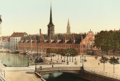 København. Børsen. Rundt 1900. Fotografi av Photoglob / Zürich av Unbekannt