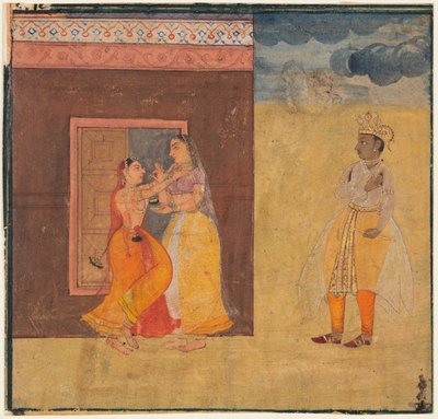 Krishna Abhisarika Nayika, fra et Rasikapriya-manuskript, ca. 1615-25. av Unbekannt