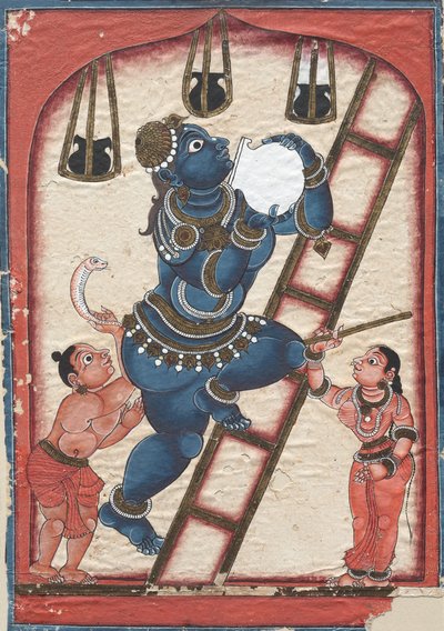 Krishna stjeler ostemasse, sent på 1700-tallet. av Unbekannt