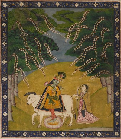 Krishna blir tilbudt kaker, 1800- og 1900-tallet av Unbekannt