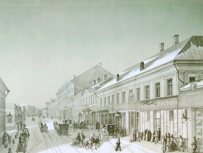 Kuznetsky Most, Moskva, Russland, 1840-årene. av Unbekannt