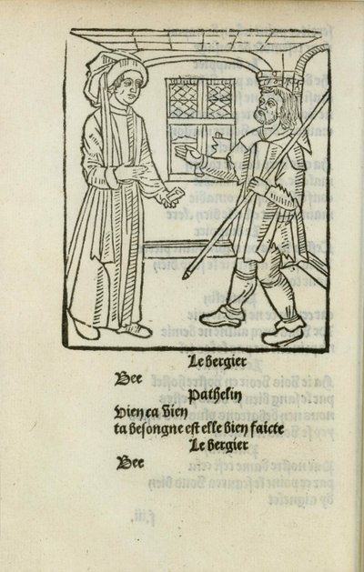 Farsen til Mester Pathelin, ca. 1490. av Unbekannt