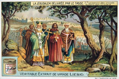 La Jerusalem delivree par le Tasse, prosesjon av kors til Olivenfjellet. 1800-tallet av Unbekannt