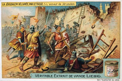 La Jerusalem delivree par le Tasse, Angrepet på Jerusalem. 1800-tallet av Unbekannt