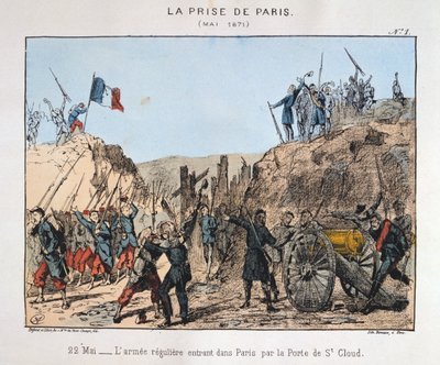 Erobringen av Paris, 22. mai 1871 av Unbekannt