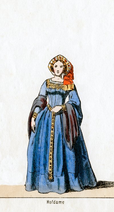 Dame-i-vente, kostymedesign for Shakespeares skuespill, Henry VIII, 1800-tallet av Unbekannt