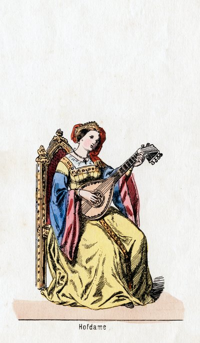 Dame-i-vente, kostymedesign for Shakespeares skuespill, Henry VIII, 1800-tallet av Unbekannt