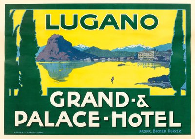 Luganosjøen. Grand and Palace Hotel, ca. 1925. av Unbekannt