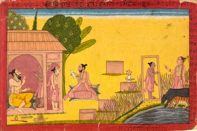 Lakshmana ved eremitasjen, folio fra en Ramayana, ca. 1690-1710. av Unbekannt