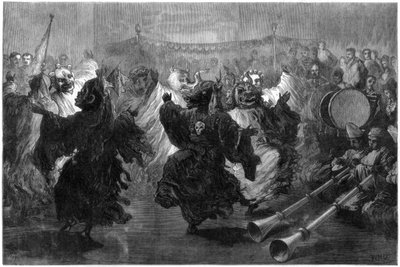 Lama-dans på Jummoo, fremført foran Prince of Wales, 1876 av Unbekannt