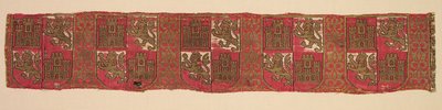 Lampas med heraldikk fra Castilla og León, fra en kongelig kristen kappe, 1200-1325. av Unbekannt
