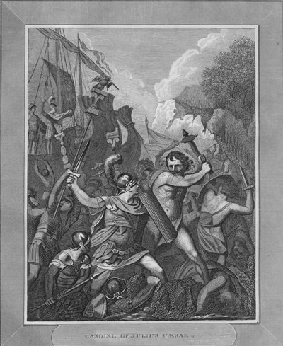 Landing av Julius Cæsar, 1838 av Unbekannt