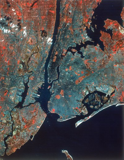 Landsat-bilde av Manhattan, New York, USA, 1980-tallet av Unbekannt