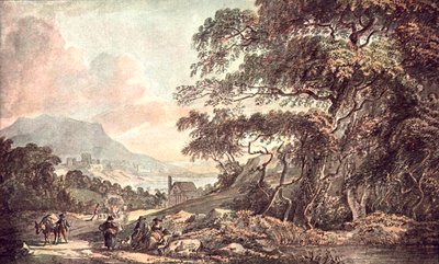 Landskap nær en innsjø, 1785, c1900. av Unbekannt