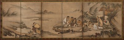 Landskap: The Seven Sages of the Bamboo Grove, Momoyama-perioden, 1568-1615. av Unbekannt