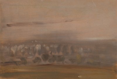 Landskap med trær på en skråning, tidlig på 1800-tallet. av Unbekannt
