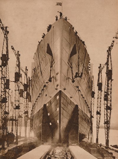 Lansering av Cunard-fartøyet "Queen Mary", 1934 1935. av Unbekannt