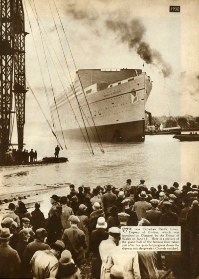 Lansering av keiserinnen av Storbritannia, Glasgow, 11. juni 1930, 1935. av Unbekannt