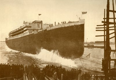 Lansering av Orama Orient Line, 20 000 tonn, c1930. av Unbekannt