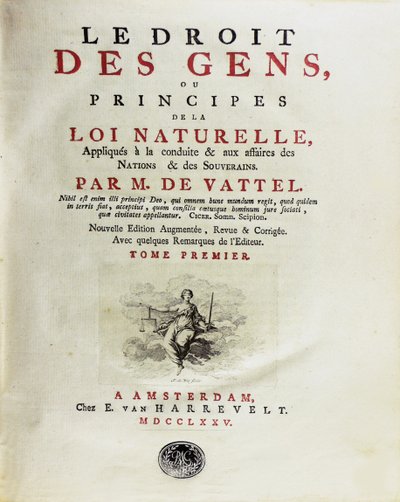The Law of Nations, eller Principles of Natural Law, Applied to Conduct, 1775. av Unbekannt