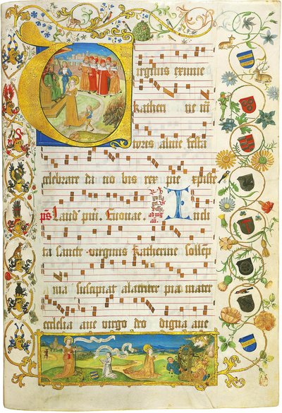 Blad fra Antiphonary for Elisabeth von Gemmingen, ca. 1504 av Unbekannt