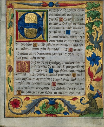 Blad fra en Psalter and Prayerbook...1 av 3 utskårne blader, ca. 1524. av Unbekannt
