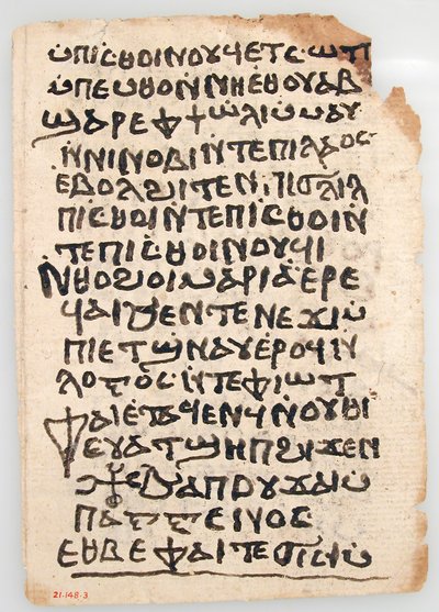Blader fra et koptisk manuskript, 600-1400-tallet. av Unbekannt