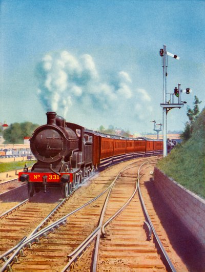 Forlater Dublin. Great Southern Railways-tog, trukket av en 4-4-0 passasjerekspress, 1935. av Unbekannt