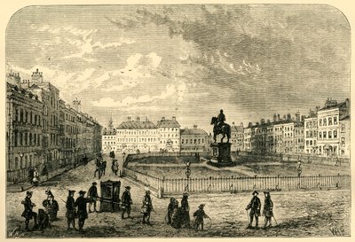 Leicester Square, ca 1750, 1881. av Unbekannt